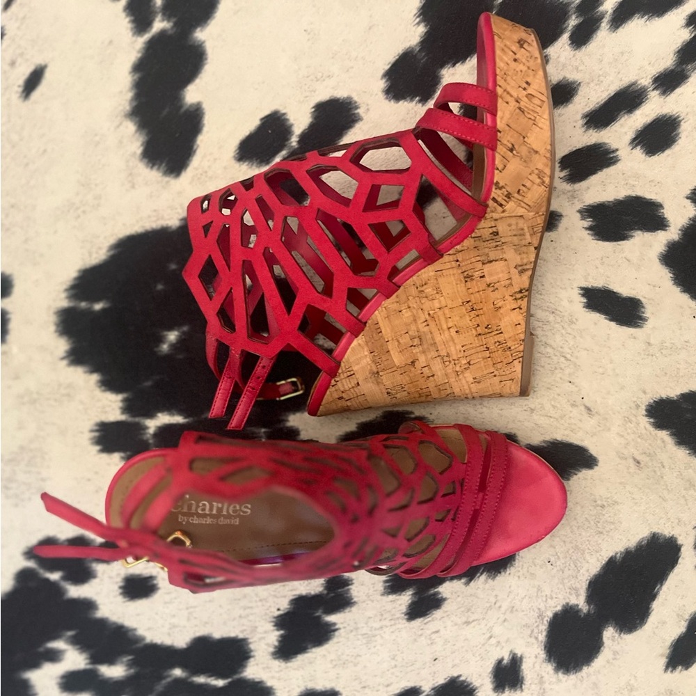 Charles by Charles David Pink Wedge Heels